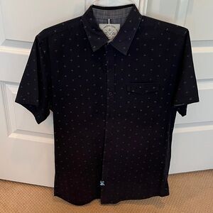 Native Code Men’s Navy Anchor Print Shirt 100% Cotton Size L